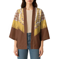 Aloha Hawaii Cowboy Custome Kimono Puakenikeni Lei Palaka Tassel Style - Polynesian Pride