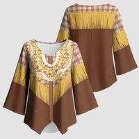 Aloha Hawaii Cowboy Custome Kimono Sleeve Blouse Puakenikeni Lei Palaka Tassel Style LT14 - Polynesian Pride
