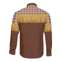 Aloha Hawaii Cowboy Custome Long Sleeve Button Shirt Puakenikeni Lei Palaka Tassel Style LT14 - Polynesian Pride