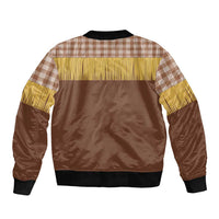 Aloha Hawaii Cowboy Custome Sleeve Zip Bomber Jacket Puakenikeni Lei Palaka Tassel Style LT14 - Polynesian Pride