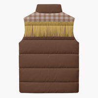 Aloha Hawaii Cowboy Custome Sleeveless Puffer Jacket Puakenikeni Lei Palaka Tassel Style LT14 - Polynesian Pride