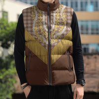 Aloha Hawaii Cowboy Custome Sleeveless Puffer Jacket Puakenikeni Lei Palaka Tassel Style LT14 - Polynesian Pride