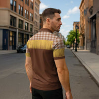 Aloha Hawaii Cowboy Custome Zipper Polo Shirt Puakenikeni Lei Palaka Tassel Style - Polynesian Pride