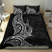 New Zealand Hammerhead Shark Bedding Set Maori Haehae Mangopare Black - Polynesian Pride