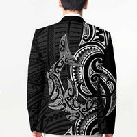 New Zealand Hammerhead Shark Blazer Maori Haehae Mangopare Black - Polynesian Pride