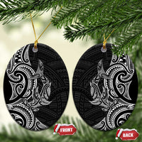 New Zealand Hammerhead Shark Ceramic Ornament Maori Haehae Mangopare Black - Polynesian Pride