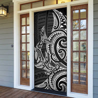 New Zealand Hammerhead Shark Door Cover Maori Haehae Mangopare Black - Polynesian Pride