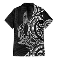 New Zealand Hammerhead Shark Family Matching Mermaid Dress and Hawaiian Shirt Maori Haehae Mangopare Black - Polynesian Pride