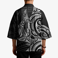 New Zealand Hammerhead Shark Kimono Maori Haehae Mangopare Black - Polynesian Pride
