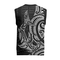New Zealand Hammerhead Shark Christmas Knitted V-Neck Vest Maori Haehae Mangopare Black - Polynesian Pride