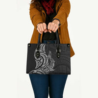 New Zealand Hammerhead Shark Leather Bag Maori Haehae Mangopare Black - Polynesian Pride