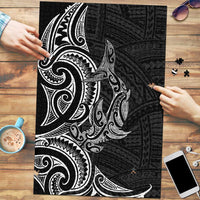 New Zealand Hammerhead Shark Puzzle Maori Haehae Mangopare Black LT14 Black - Polynesian Pride