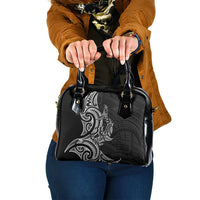 New Zealand Hammerhead Shark Shoulder Handbag Maori Haehae Mangopare Black - Polynesian Pride