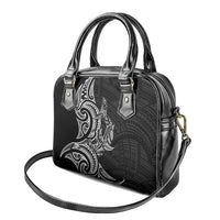 New Zealand Hammerhead Shark Shoulder Handbag Maori Haehae Mangopare Black - Polynesian Pride