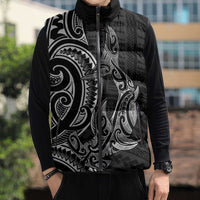 New Zealand Hammerhead Shark Sleeveless Puffer Jacket Maori Haehae Mangopare Black LT14 - Polynesian Pride