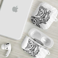 New Zealand Hammerhead Shark AirPods Case Maori Haehae Mangopare White LT14 - Polynesian Pride