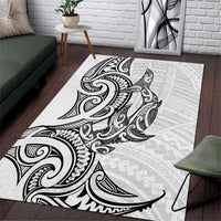 New Zealand Hammerhead Shark Area Rug Maori Haehae Mangopare White - Polynesian Pride
