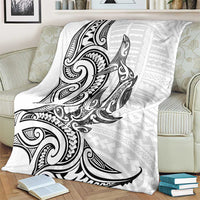 New Zealand Hammerhead Shark Blanket Maori Haehae Mangopare White - Polynesian Pride