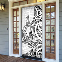 New Zealand Hammerhead Shark Door Cover Maori Haehae Mangopare White - Polynesian Pride