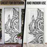 New Zealand Hammerhead Shark Door Cover Maori Haehae Mangopare White - Polynesian Pride
