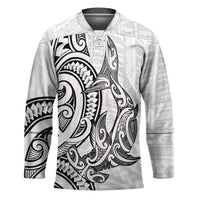 New Zealand Hammerhead Shark Hockey Jersey Maori Haehae Mangopare White - Polynesian Pride