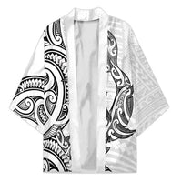 New Zealand Hammerhead Shark Kimono Maori Haehae Mangopare White - Polynesian Pride