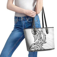 New Zealand Hammerhead Shark Leather Tote Bag Maori Haehae Mangopare White LT14 - Polynesian Pride