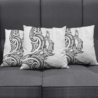 New Zealand Hammerhead Shark Pillow Cover Maori Haehae Mangopare White - Polynesian Pride