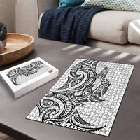 New Zealand Hammerhead Shark Puzzle Maori Haehae Mangopare White - Polynesian Pride