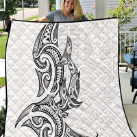 New Zealand Hammerhead Shark Quilt Maori Haehae Mangopare White - Polynesian Pride