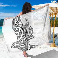 New Zealand Hammerhead Shark Sarong Maori Haehae Mangopare White - Polynesian Pride