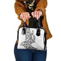 New Zealand Hammerhead Shark Shoulder Handbag Maori Haehae Mangopare White LT14 One Size White - Polynesian Pride