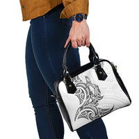 New Zealand Hammerhead Shark Shoulder Handbag Maori Haehae Mangopare White LT14 - Polynesian Pride
