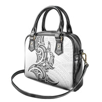 New Zealand Hammerhead Shark Shoulder Handbag Maori Haehae Mangopare White LT14 - Polynesian Pride