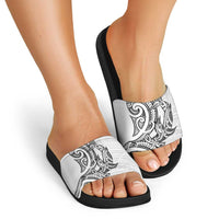 New Zealand Hammerhead Shark Slide Sandals Maori Haehae Mangopare White - Polynesian Pride