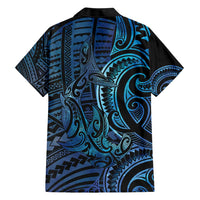 New Zealand Hammerhead Shark Family Matching Short Sleeve Bodycon Dress and Hawaiian Shirt Maori Haehae Mangopare Galaxy - Polynesian Pride