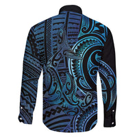 New Zealand Hammerhead Shark Family Matching Short Sleeve Bodycon Dress and Hawaiian Shirt Maori Haehae Mangopare Galaxy - Polynesian Pride