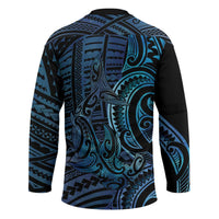 New Zealand Hammerhead Shark Hockey Jersey Maori Haehae Mangopare Galaxy - Polynesian Pride