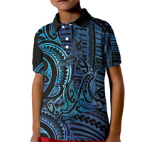 New Zealand Hammerhead Shark Kid Polo Shirt Maori Haehae Mangopare Galaxy - Polynesian Pride