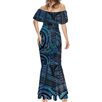 New Zealand Hammerhead Shark Mermaid Dress Maori Haehae Mangopare Galaxy - Polynesian Pride