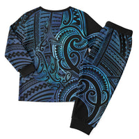 New Zealand Hammerhead Shark Christmas Pajama Set Maori Haehae Mangopare Galaxy - Polynesian Pride