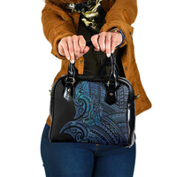 New Zealand Hammerhead Shark Shoulder Handbag Maori Haehae Mangopare Galaxy LT14 One Size Blue - Polynesian Pride