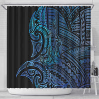New Zealand Hammerhead Shark Shower Curtain Maori Haehae Mangopare Galaxy - Polynesian Pride
