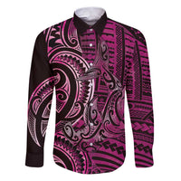 New Zealand Hammerhead Shark Family Matching Puletasi and Hawaiian Shirt Maori Haehae Mangopare Pink - Polynesian Pride