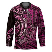New Zealand Hammerhead Shark Hockey Jersey Maori Haehae Mangopare Pink - Polynesian Pride