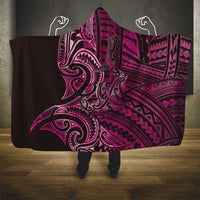 New Zealand Hammerhead Shark Hooded Blanket Maori Haehae Mangopare Pink - Polynesian Pride