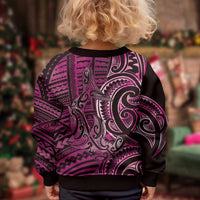 New Zealand Hammerhead Shark Kid Ugly Christmas Sweater Maori Haehae Mangopare Pink - Polynesian Pride