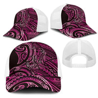 New Zealand Hammerhead Shark Mesh Trucker Cap Maori Haehae Mangopare Pink LT14 - Polynesian Pride