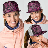 New Zealand Hammerhead Shark Mesh Trucker Cap Maori Haehae Mangopare Pink LT14 - Polynesian Pride