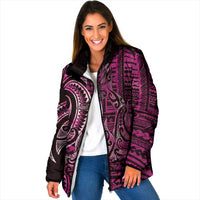 New Zealand Hammerhead Shark Padded Jacket Maori Haehae Mangopare Pink - Polynesian Pride